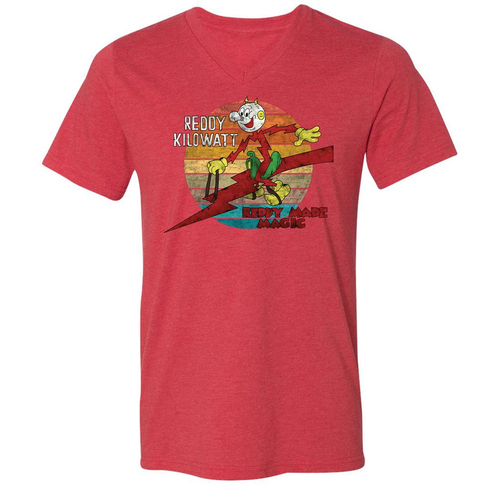 Unisex V-Neck T-Shirt - GJ9W2UXV - Heather Red - 5