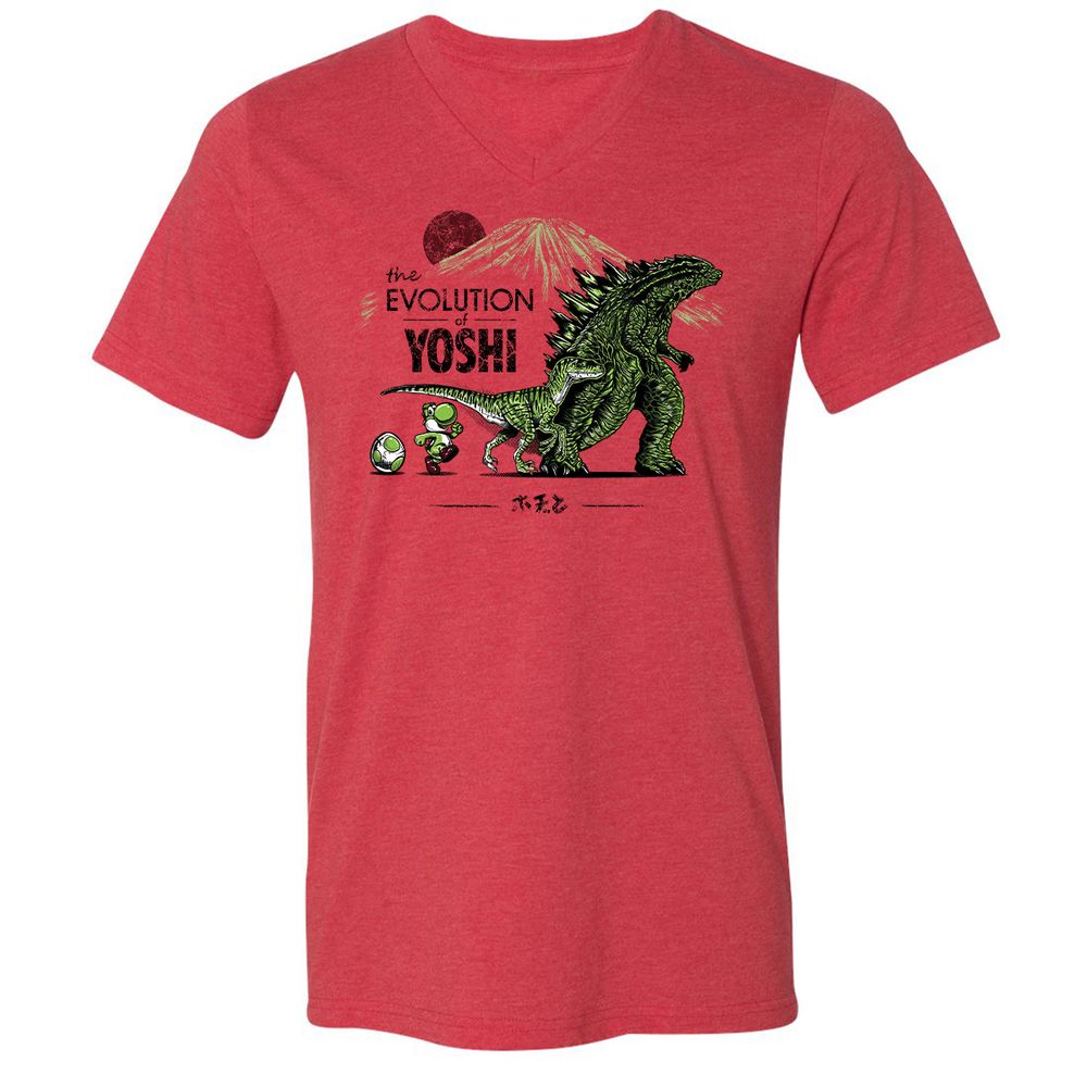 Unisex V-Neck T-Shirt - RJA3TYZT - Heather Red - 5