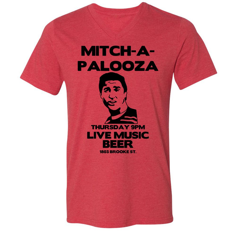 Unisex V-Neck T-Shirt - 63FYL2BA - Heather Red - 5