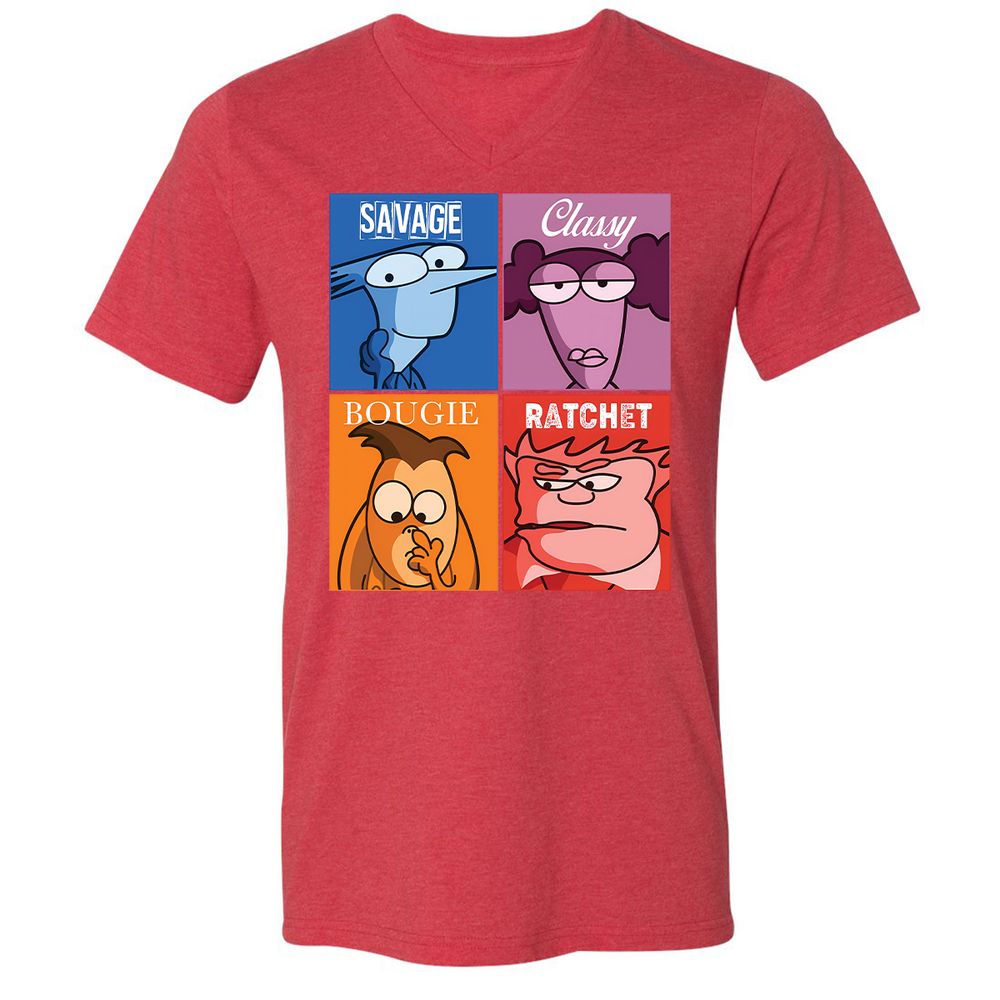 Unisex V-Neck T-Shirt - MZM7GB59 - Heather Red - 5