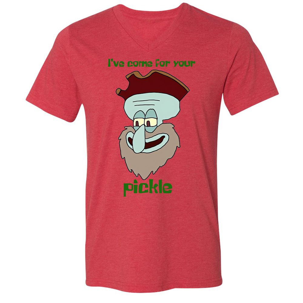 Unisex V-Neck T-Shirt - QX8L8M2Q - Heather Red - 5