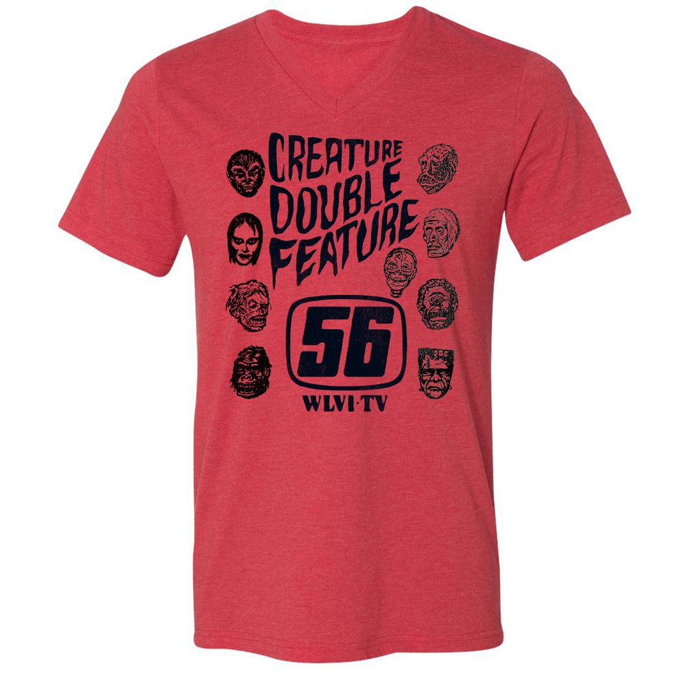 Unisex V-Neck T-Shirt - ZKUNZFPK - Heather Red - 5