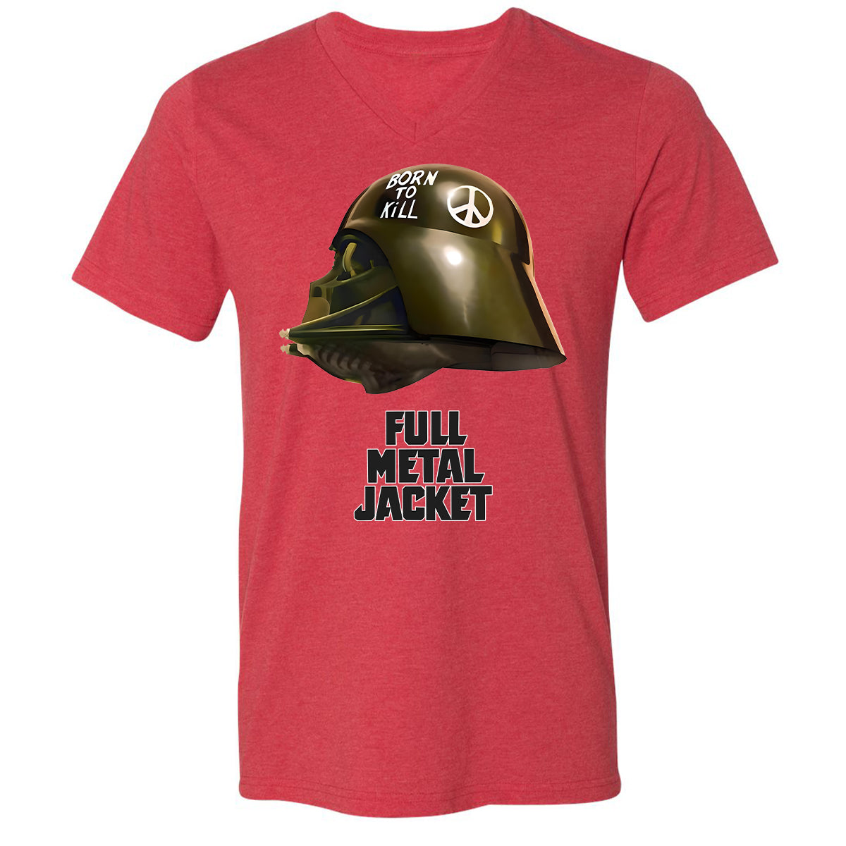 Unisex V-Neck T-Shirt - N4MSLJQB - Heather Red - 5