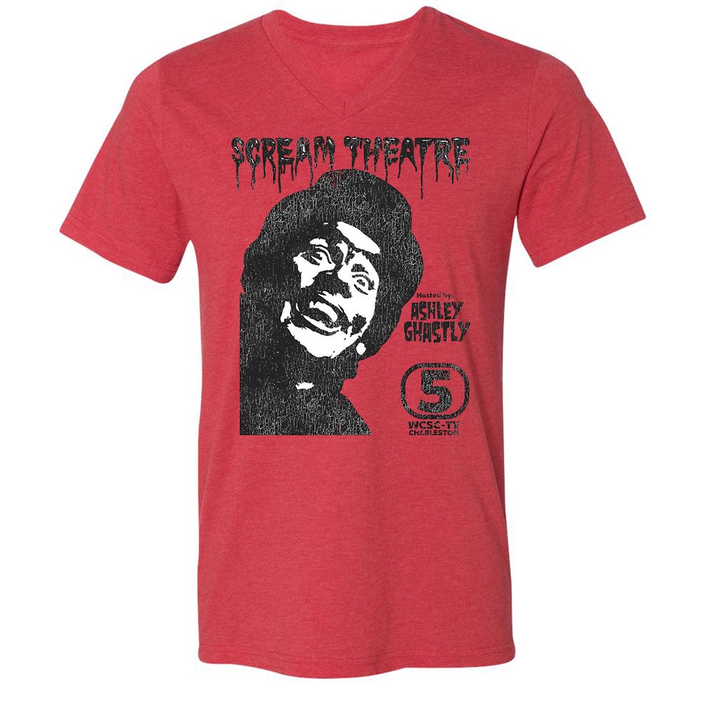 Unisex V-Neck T-Shirt - WMJN9KVP - Heather Red - 5