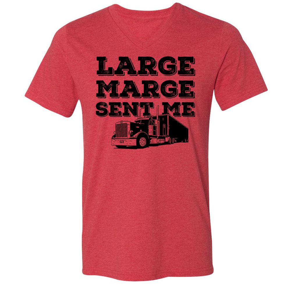 Unisex V-Neck T-Shirt - LQQ4X5Z6 - Heather Red - 5
