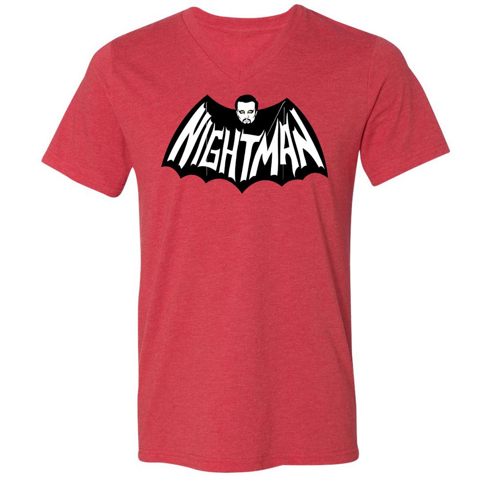 Unisex V-Neck T-Shirt - 5KA9E4HQ - Heather Red - 5