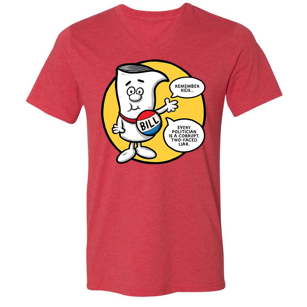 Unisex V-Neck T-Shirt - Q23BNVCG - Heather Red - 5