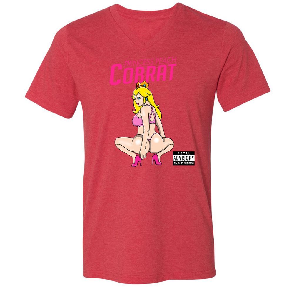 Unisex V-Neck T-Shirt - 4NGPCGCF - Heather Red - 5
