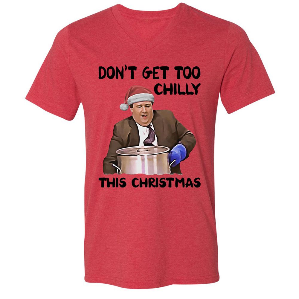 Unisex V-Neck T-Shirt - LZ3EBKAA - Heather Red - 5