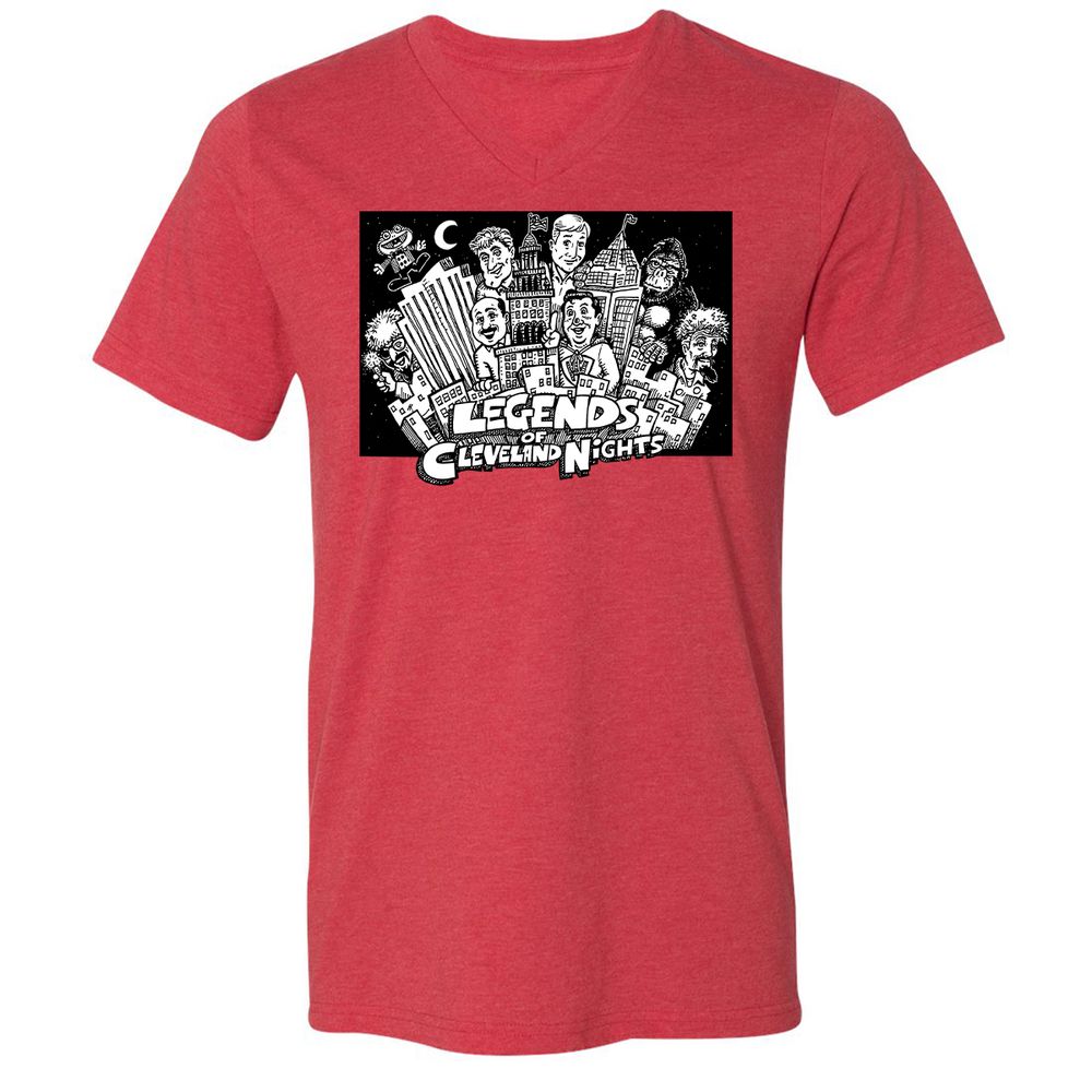 Unisex V-Neck T-Shirt - CF9N6H2R - Heather Red - 5