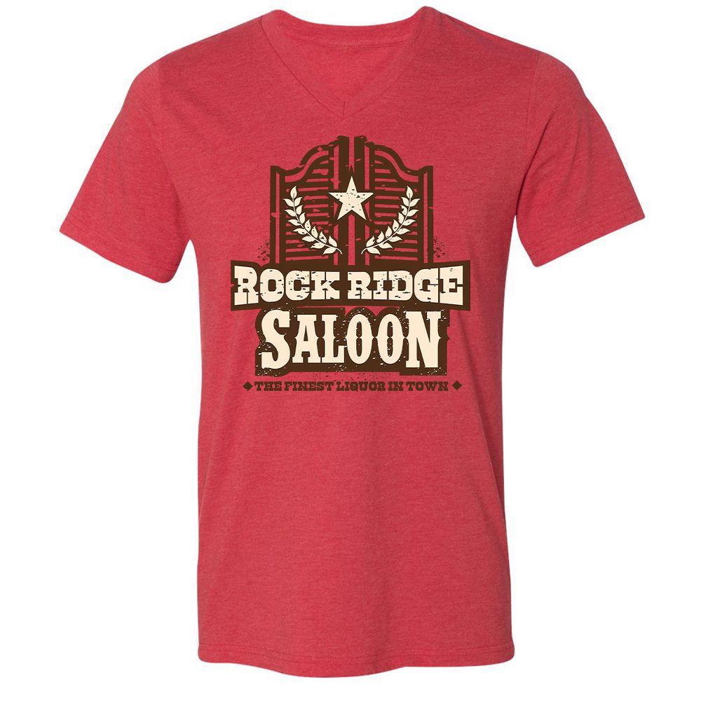 Unisex V-Neck T-Shirt - BLRX1YGY - Heather Red - 5