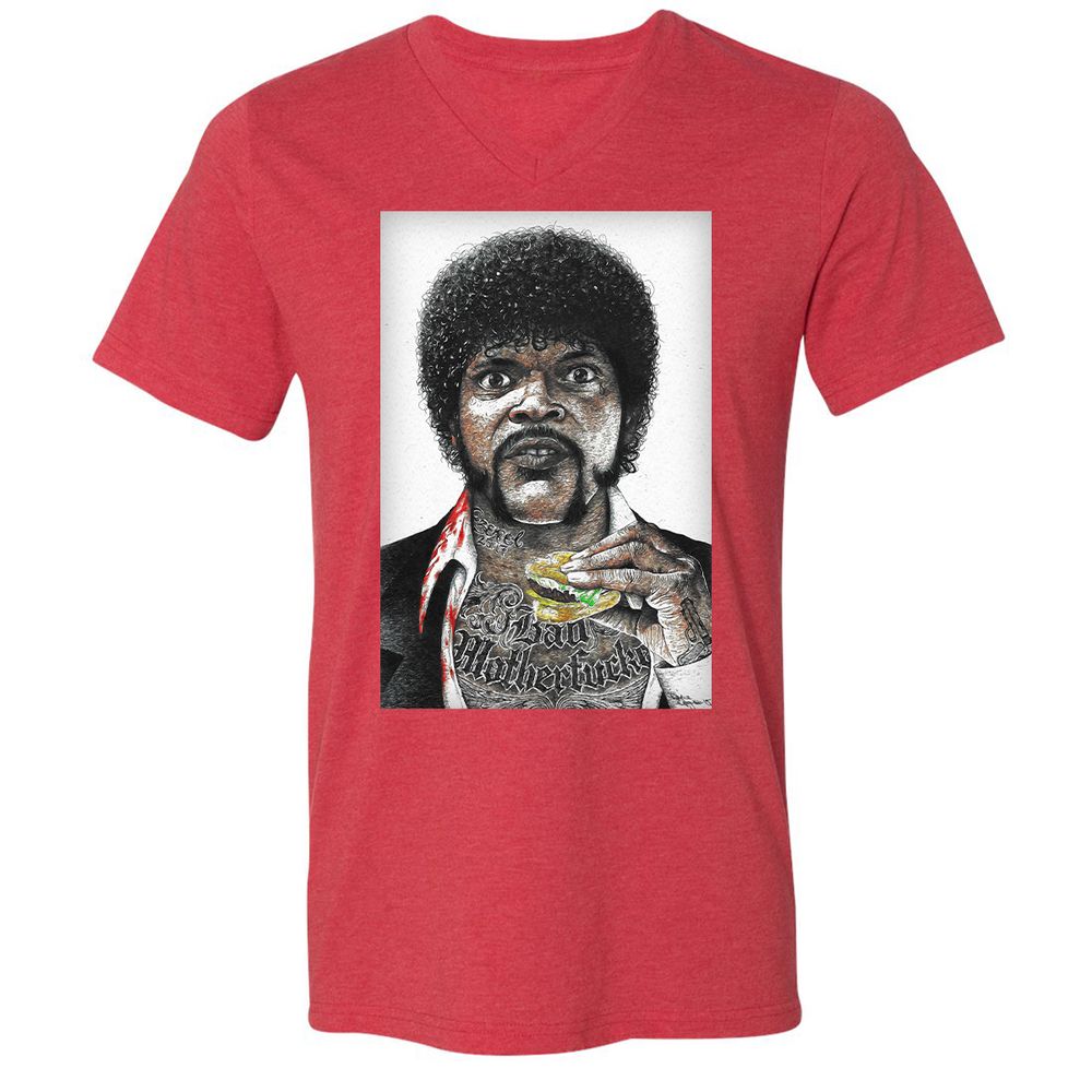 Unisex V-Neck T-Shirt - CPZUPYF4 - Heather Red - 5