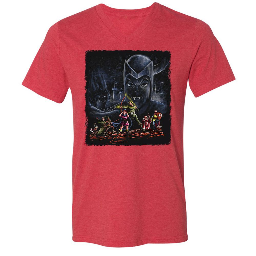 Unisex V-Neck T-Shirt - 3TBZGSVY - Heather Red - 5