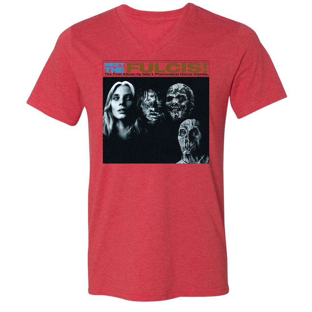 Unisex V-Neck T-Shirt - J26RGWF9 - Heather Red - 5
