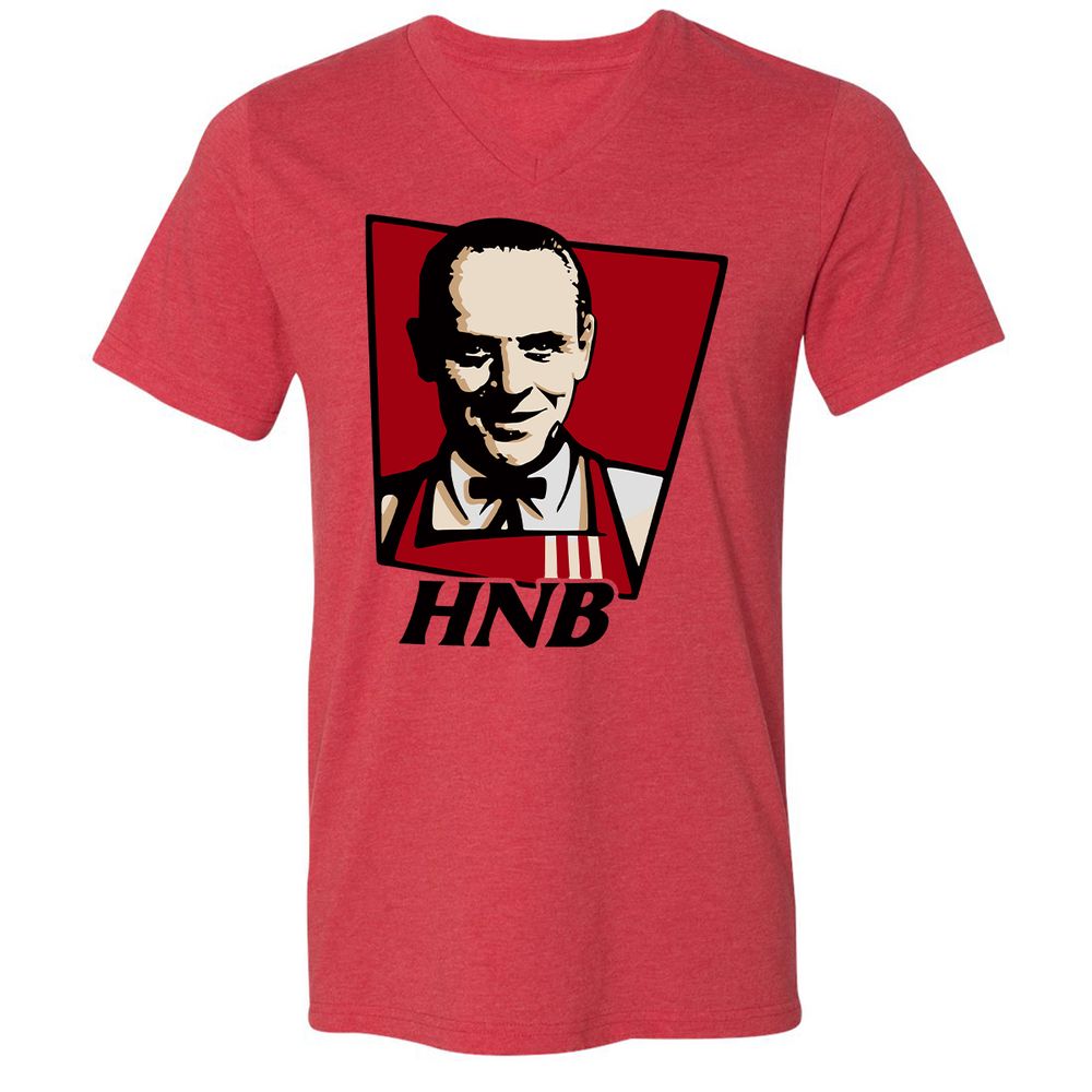 Unisex V-Neck T-Shirt - ESGMKDG6 - Heather Red - 5