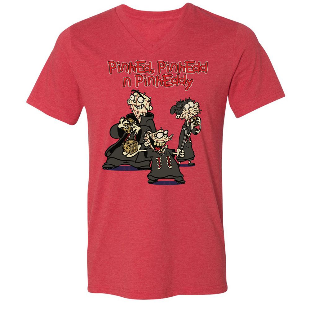 Unisex V-Neck T-Shirt - GQH7D6PE - Heather Red - 5