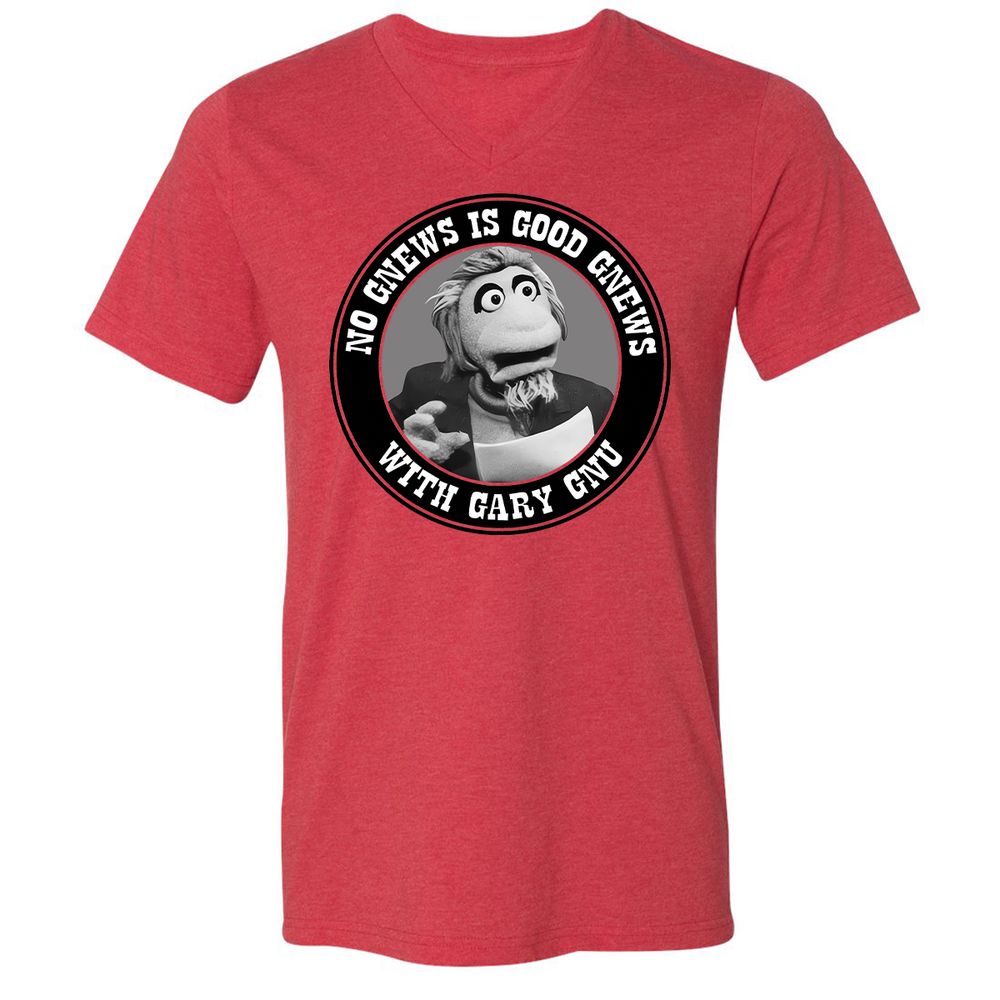 Unisex V-Neck T-Shirt - HRS8AT7S - Heather Red - 5