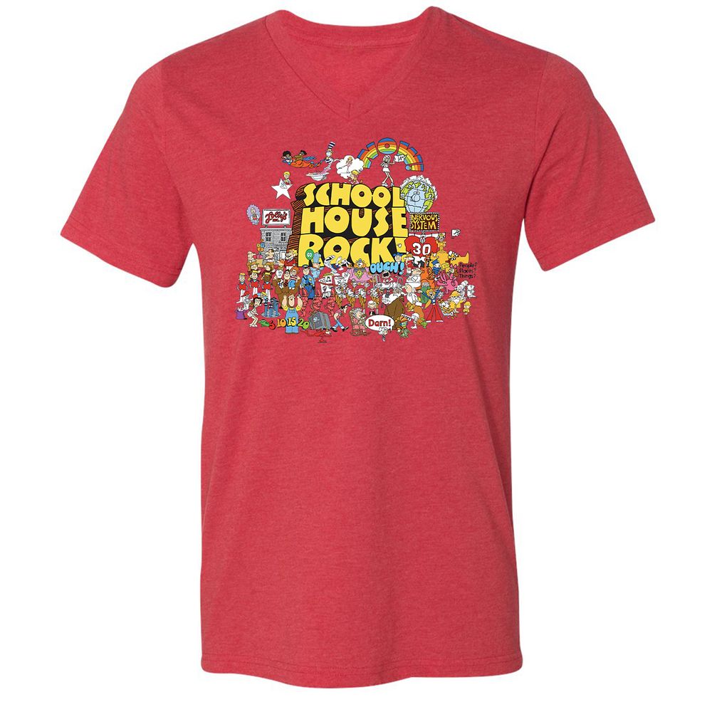 Unisex V-Neck T-Shirt - 9JCS4MXS - Heather Red - 5