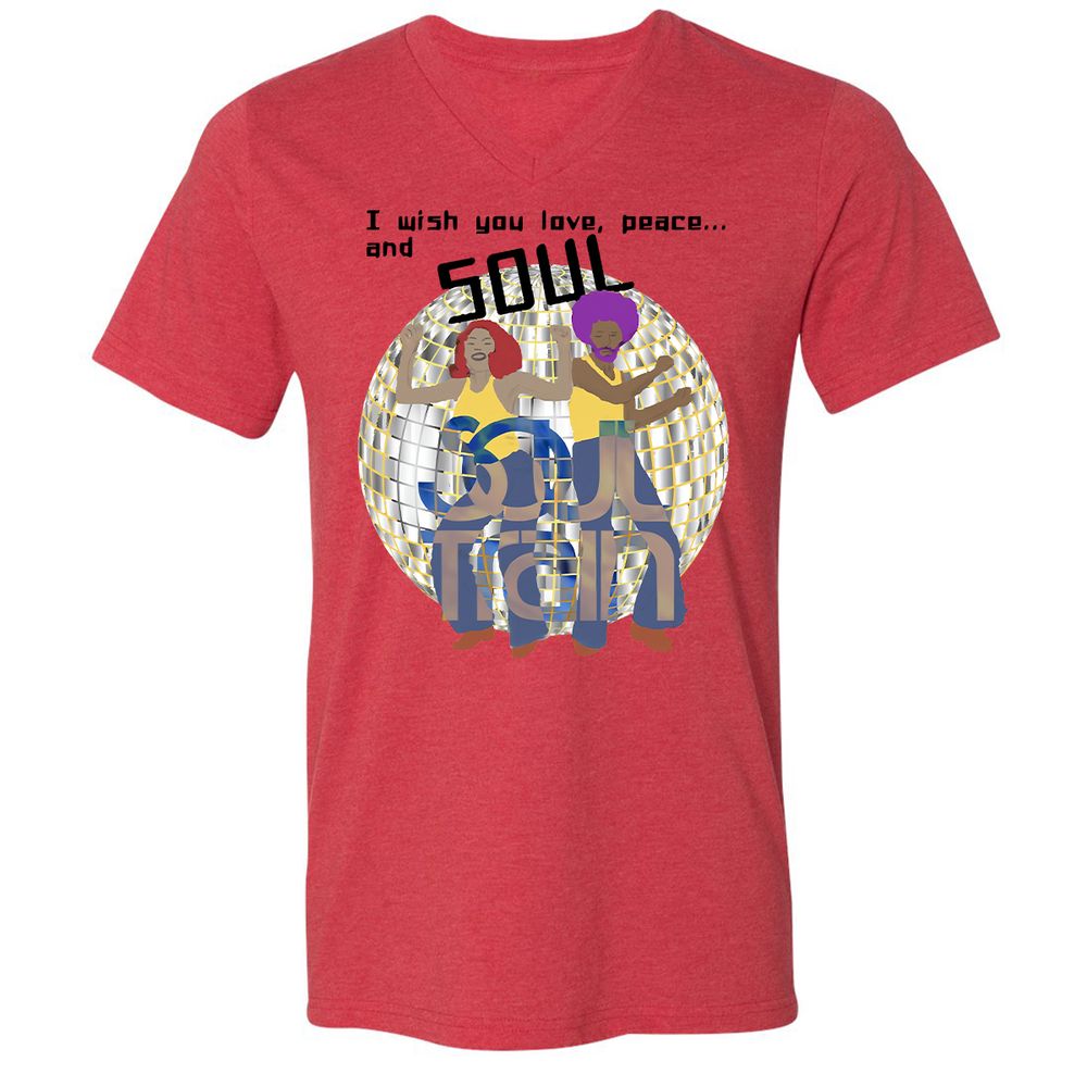 Unisex V-Neck T-Shirt - MTVVW1AJ - Heather Red - 5
