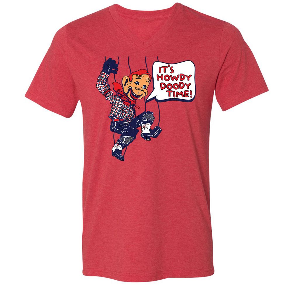 Unisex V-Neck T-Shirt - TXFQE2PB - Heather Red - 5