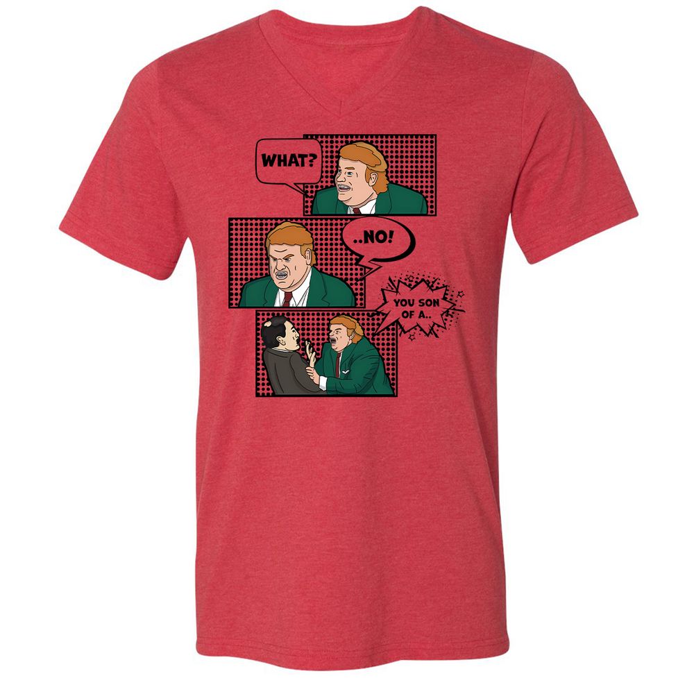 Unisex V-Neck T-Shirt - 1PVQNLPR - Heather Red - 5