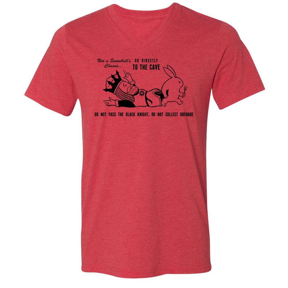 Unisex V-Neck T-Shirt - KTY84TAP - Heather Red - 5