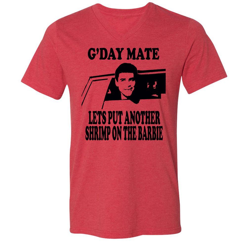 Unisex V-Neck T-Shirt - 4LD122VM - Heather Red - 5
