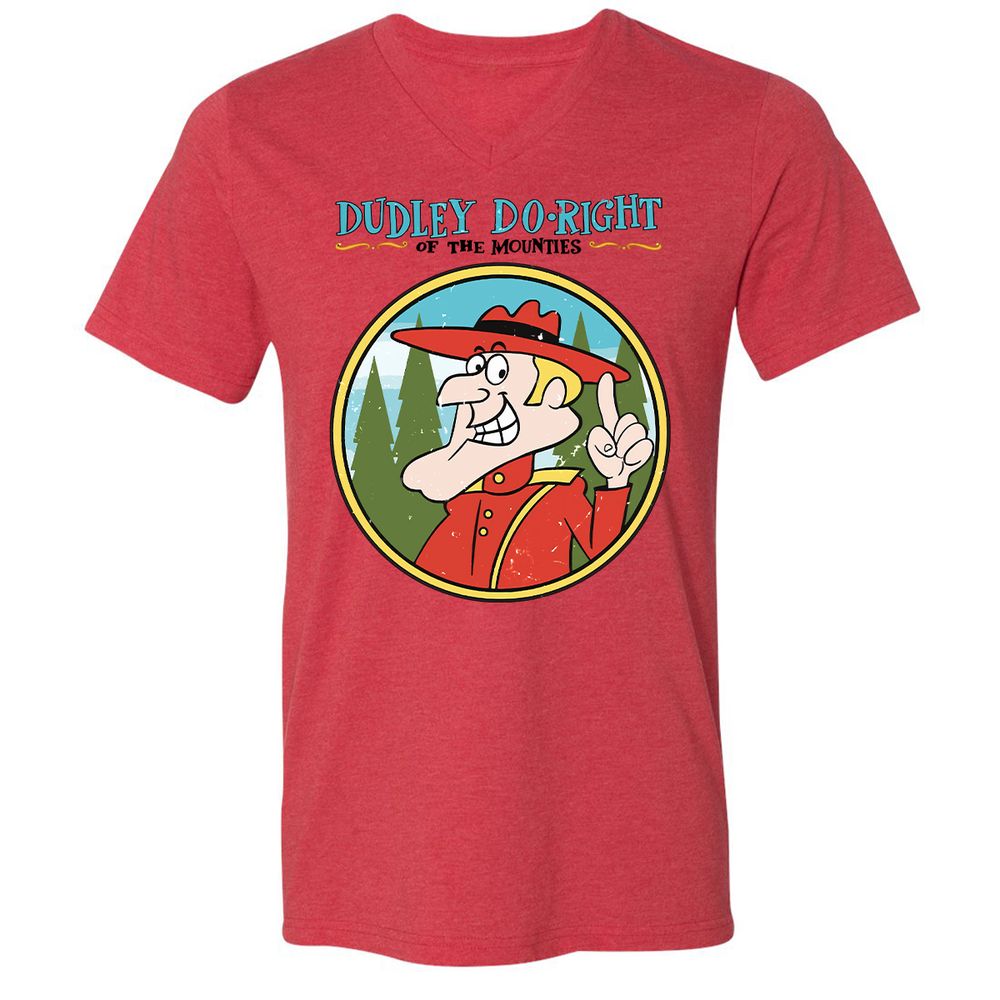 Unisex V-Neck T-Shirt - 6JEFTK17 - Heather Red - 5