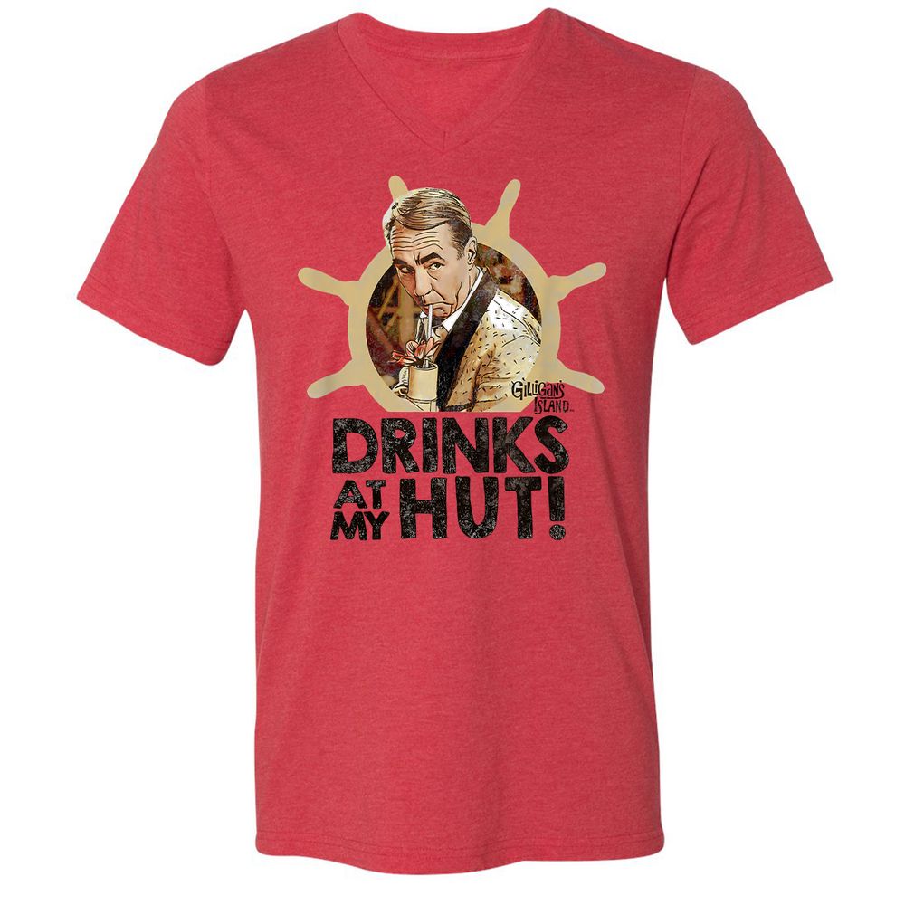Unisex V-Neck T-Shirt - UD14M7TF - Heather Red - 5