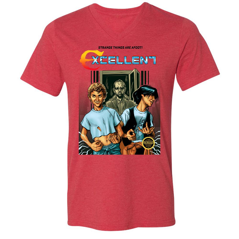 Unisex V-Neck T-Shirt - CN2T6CY1 - Heather Red - 5