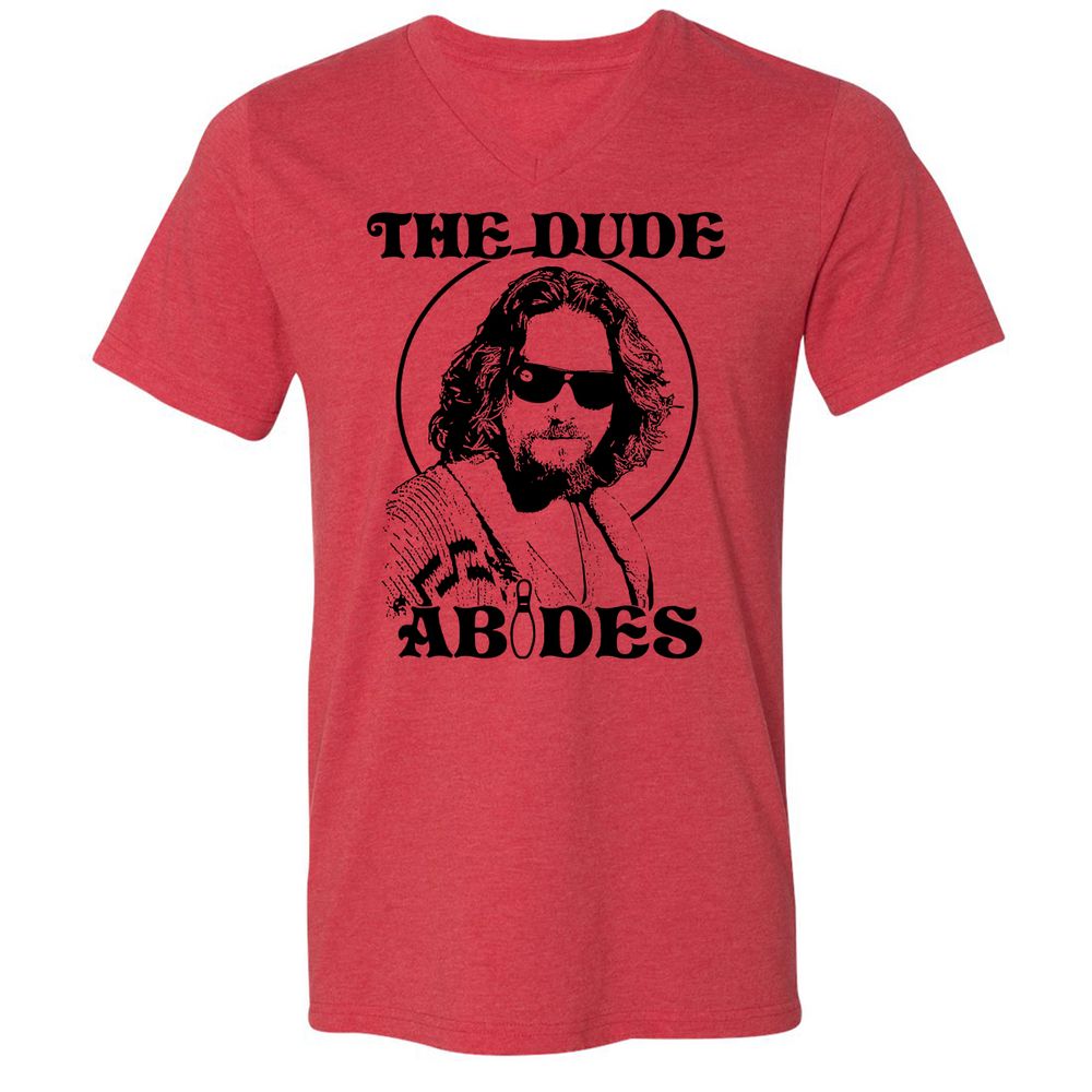 Unisex V-Neck T-Shirt - F1J9WL76 - Heather Red - 5