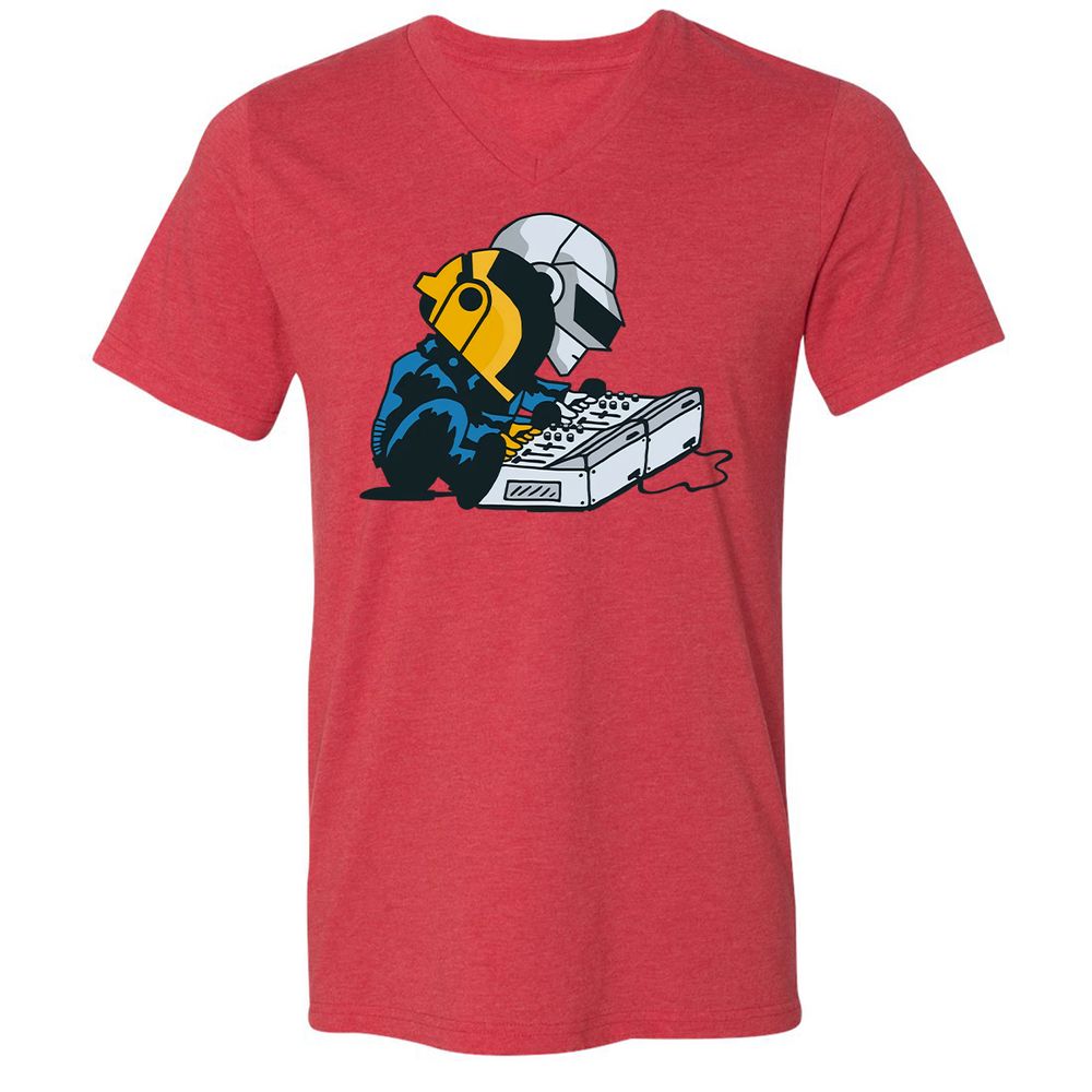 Unisex V-Neck T-Shirt - K37S9GT4 - Heather Red - 5