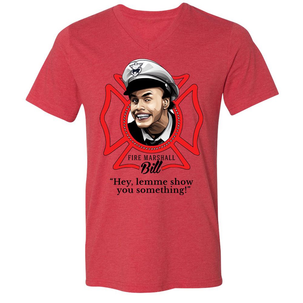 Unisex V-Neck T-Shirt - BE2N96R8 - Heather Red - 5