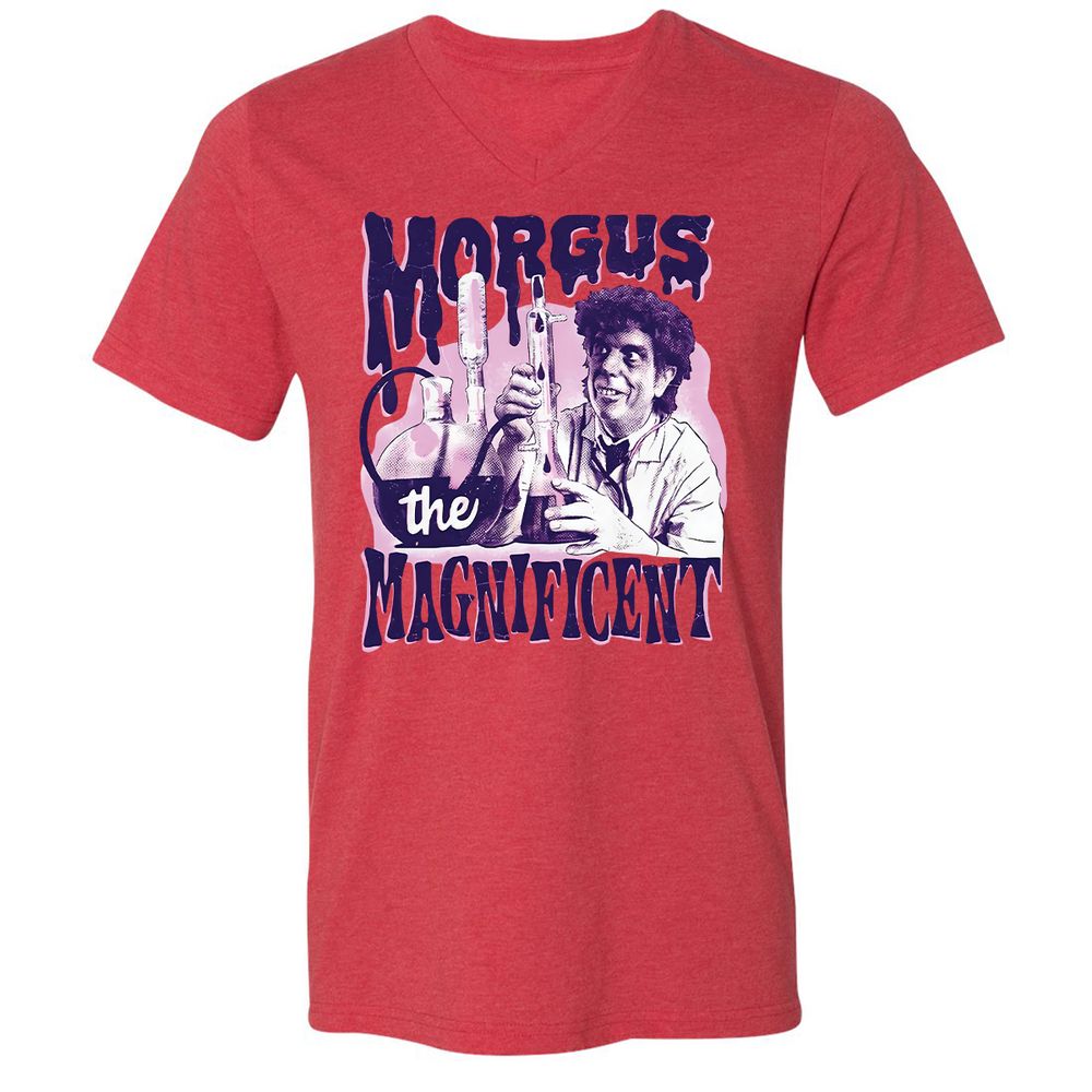 Unisex V-Neck T-Shirt - LPNAFFMB - Heather Red - 5