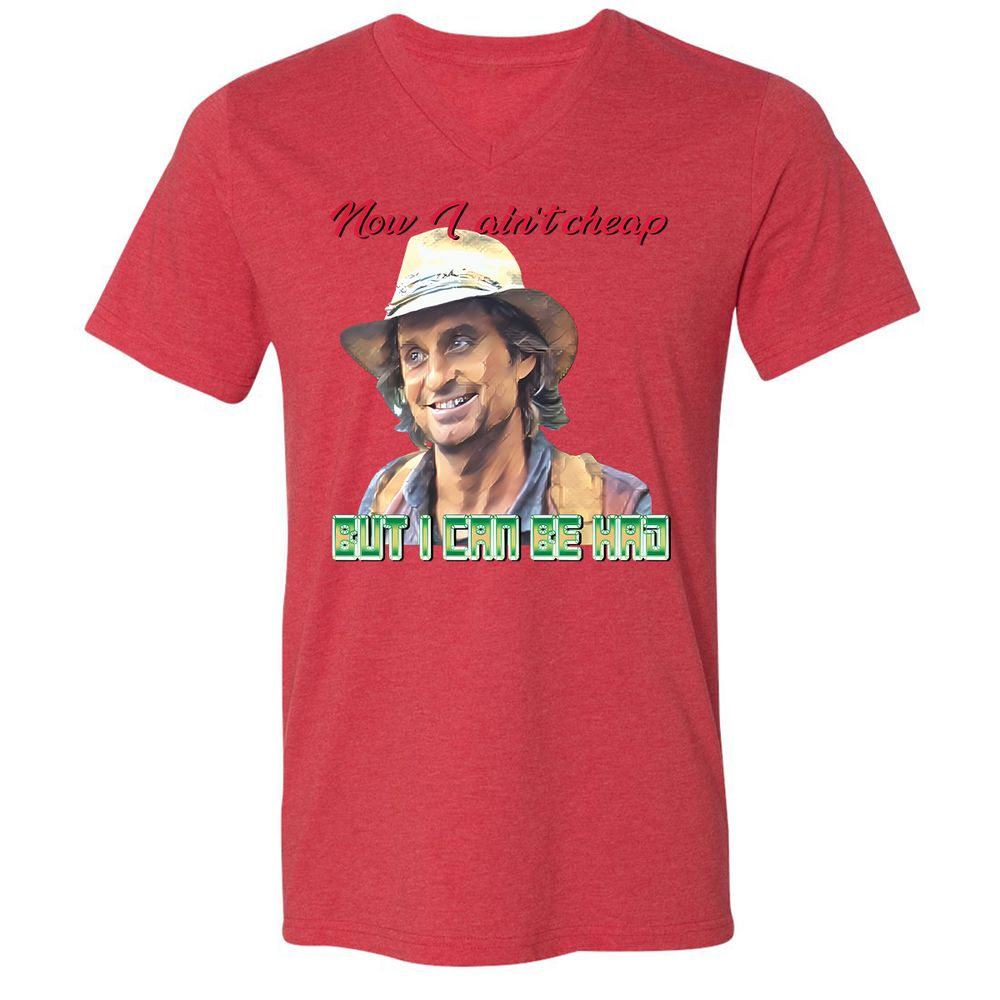 Unisex V-Neck T-Shirt - H1Q4PPPY - Heather Red - 5