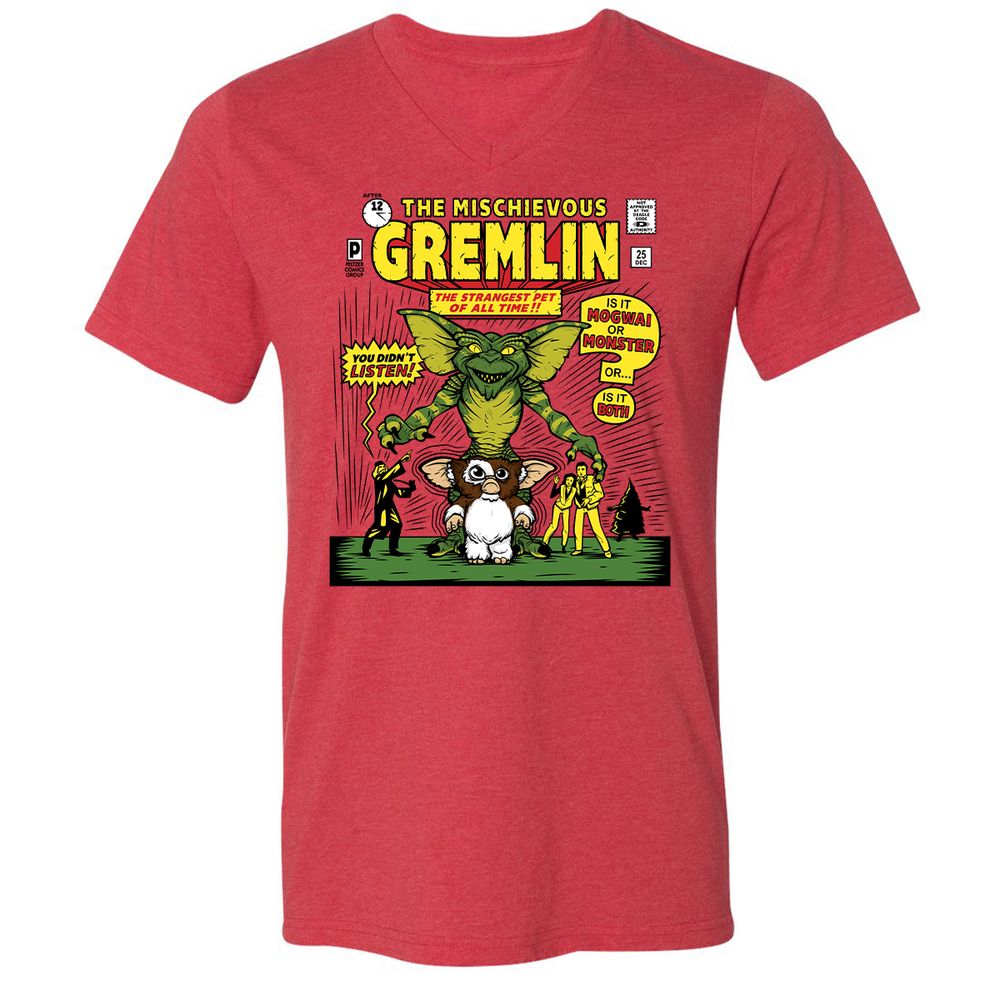Unisex V-Neck T-Shirt - G3NK9S3V - Heather Red - 5