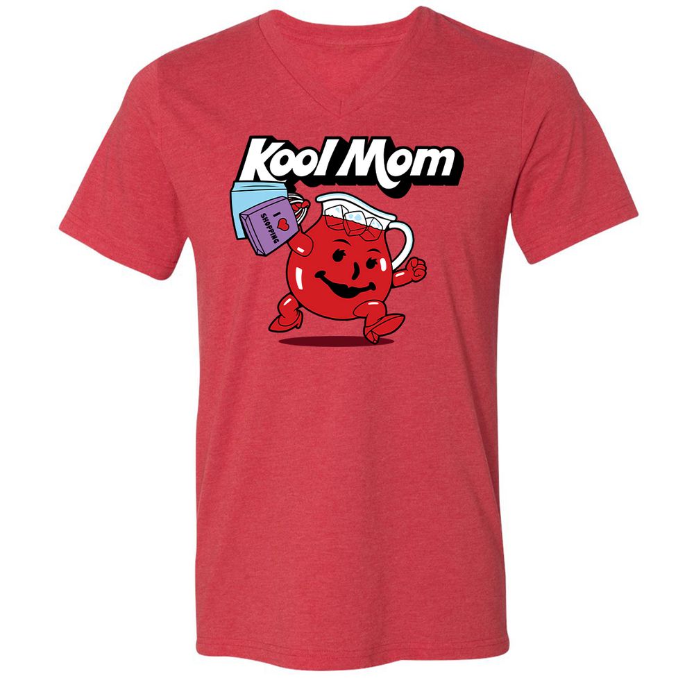 Unisex V-Neck T-Shirt - FGQTAU61 - Heather Red - 5
