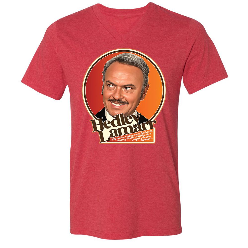 Unisex V-Neck T-Shirt - 778MU9TR - Heather Red - 5