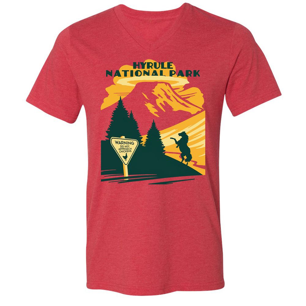Unisex V-Neck T-Shirt - ALV62TZ1 - Heather Red - 5