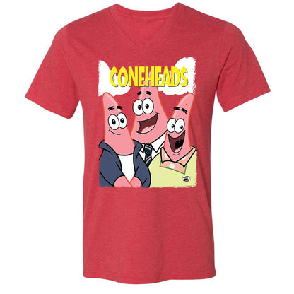 Unisex V-Neck T-Shirt - 9VHB1SBE - Heather Red - 5