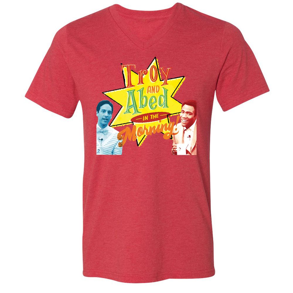 Unisex V-Neck T-Shirt - 6EG6F517 - Heather Red - 5