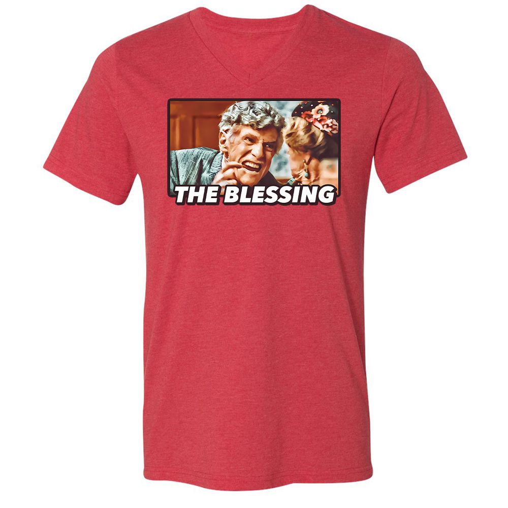 Unisex V-Neck T-Shirt - YUWQZRU8 - Heather Red - 5