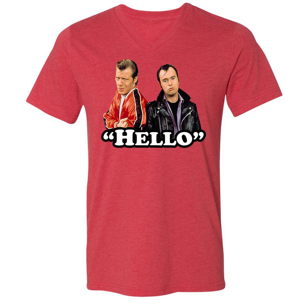 Unisex V-Neck T-Shirt - UYP9J2RM - Heather Red - 5