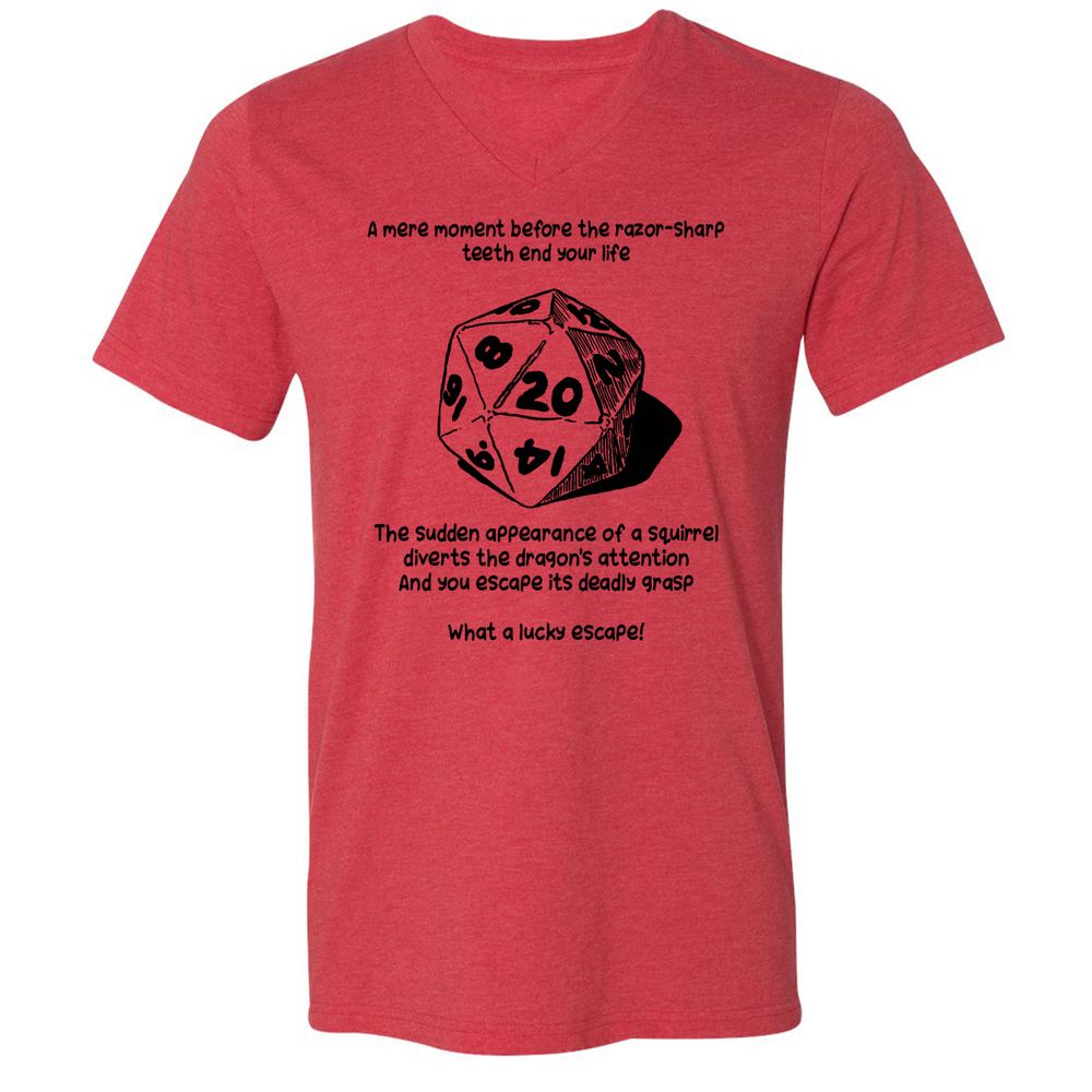 Unisex V-Neck T-Shirt - P1WHDFJJ - Heather Red - 5