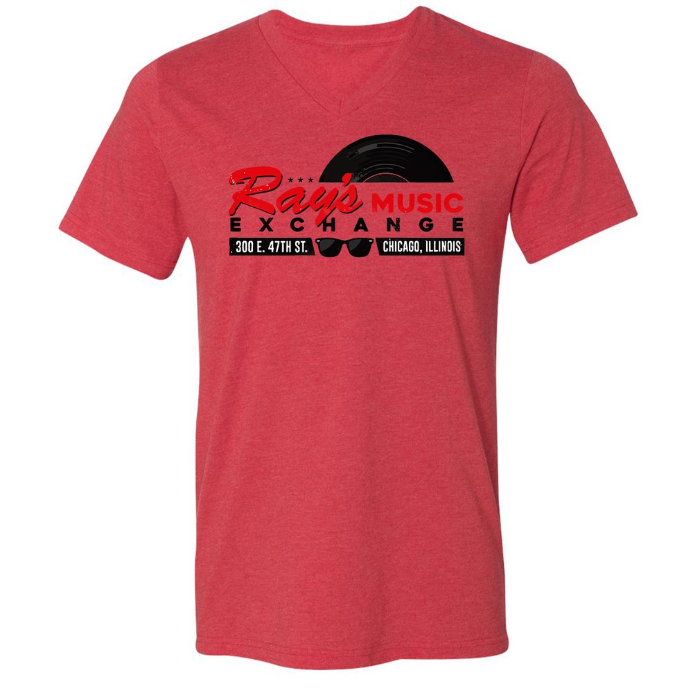 Unisex V-Neck T-Shirt - NX44KWYY - Heather Red - 5