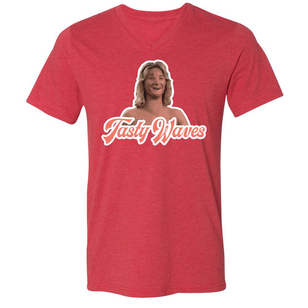 Unisex V-Neck T-Shirt - Y8BE5F7S - Heather Red - 5