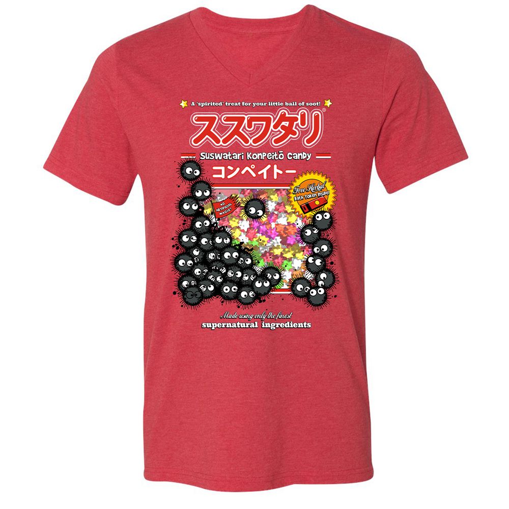 Unisex V-Neck T-Shirt - ZXHU5ZQF - Heather Red - 5