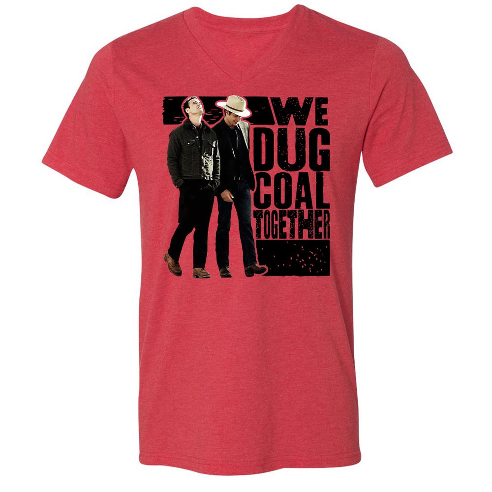 Unisex V-Neck T-Shirt - 8J5V7DVQ - Heather Red - 5