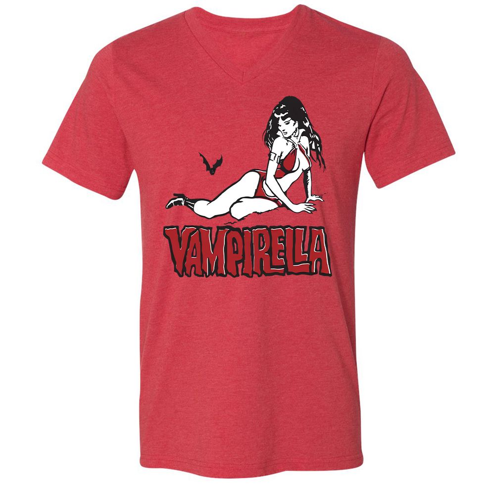 Unisex V-Neck T-Shirt - FKAESP1V - Heather Red - 5