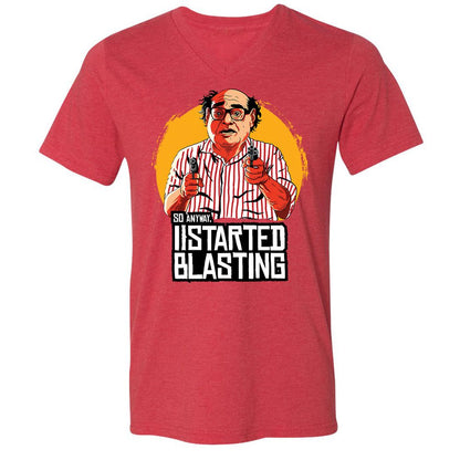 Unisex V-Neck T-Shirt - A918X1JC - Heather Red - 5
